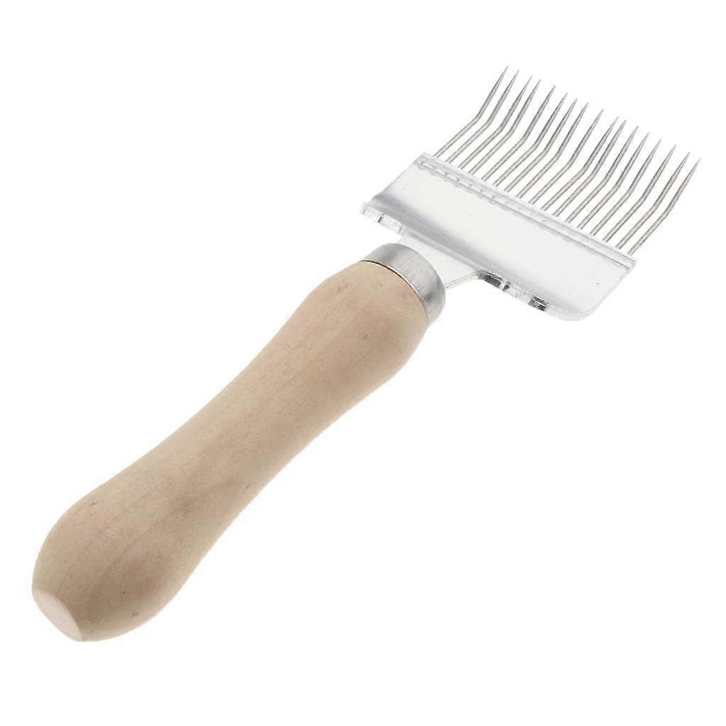 Stainless Steel Honey Uncapping Fork with Ergonomic Wooden Handle Beekeeping Tool for Precise Control
