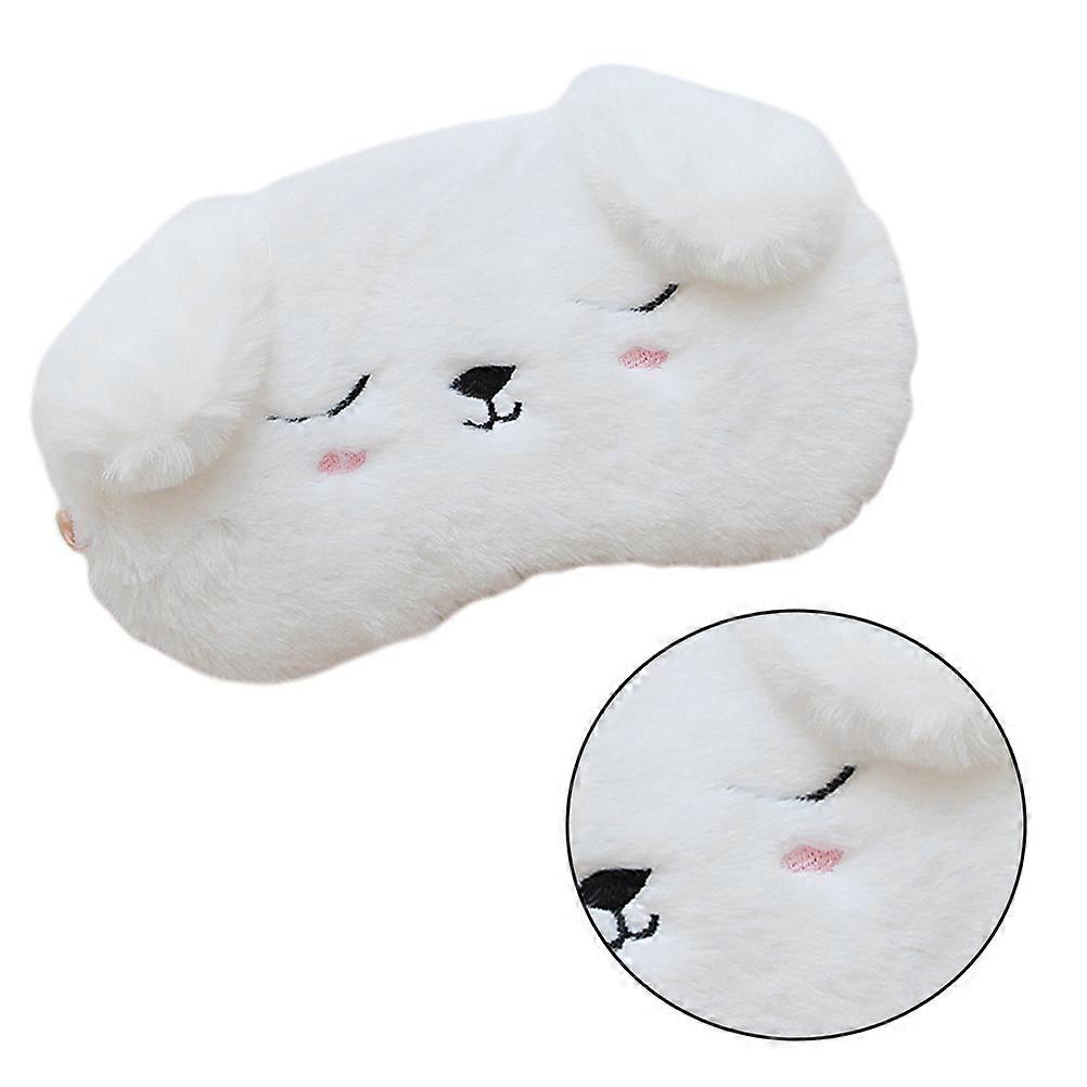 Sleep Eye Patch Plush Cartoon Style for Eye Use 1Pcs White Dog Shape