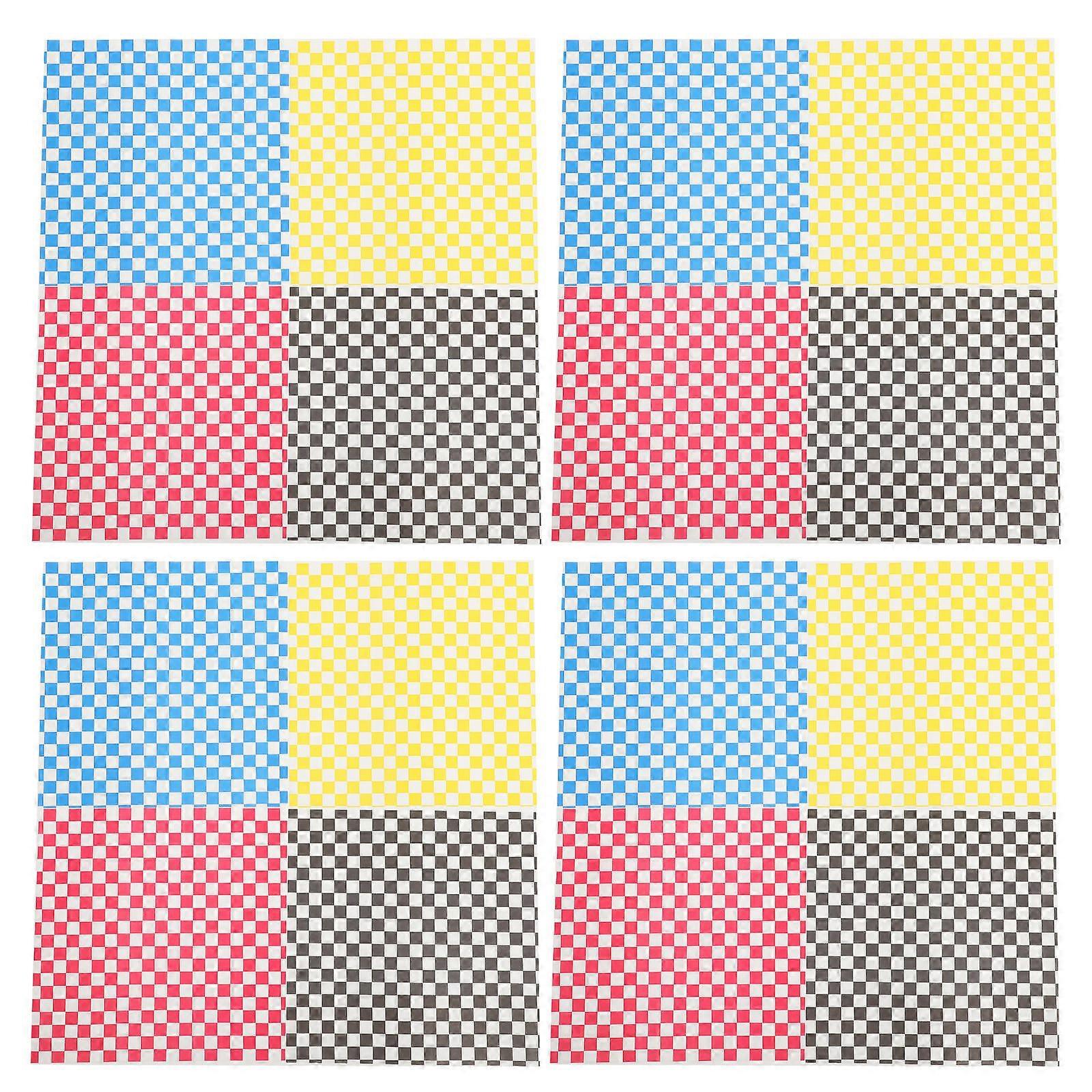 Checkered Sandwich Paper for Baking with 80 Sheets Assorted Colors