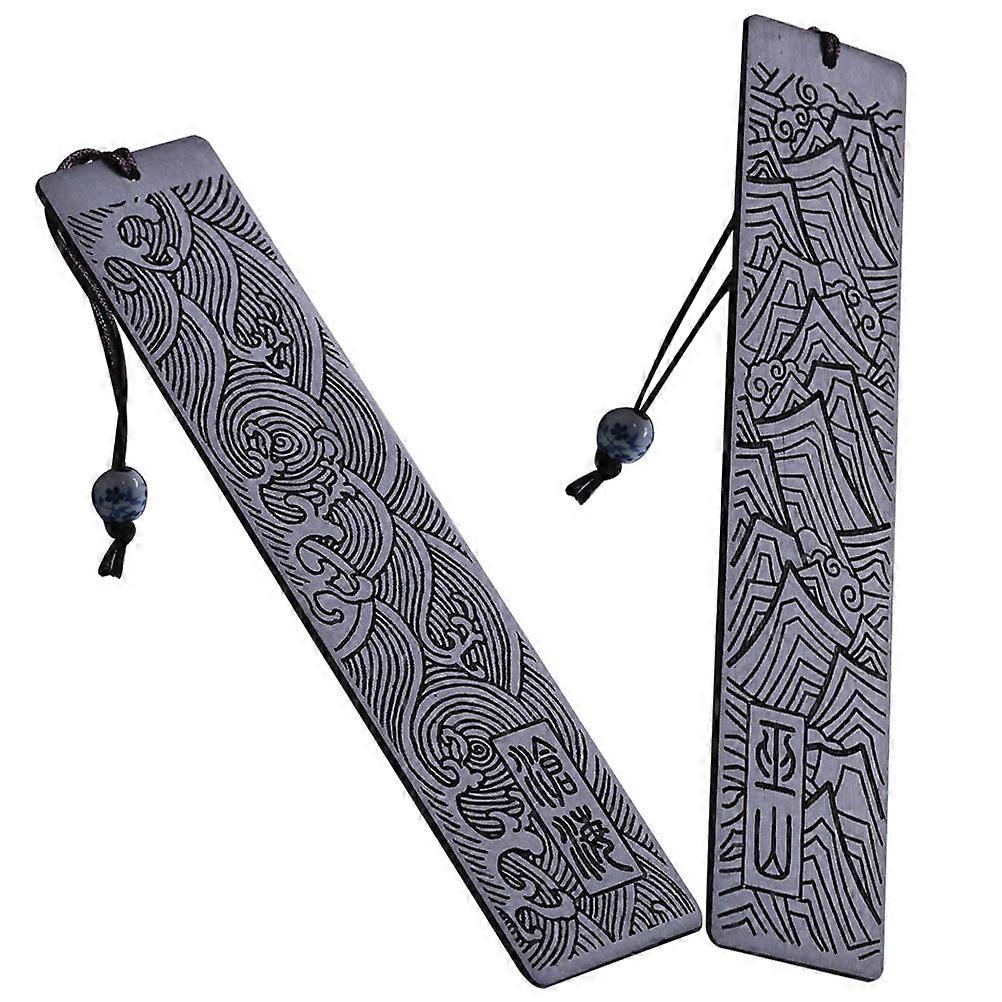 Wooden Bookmark Creative Bookmark for DIY Use 6Pcs Black Set