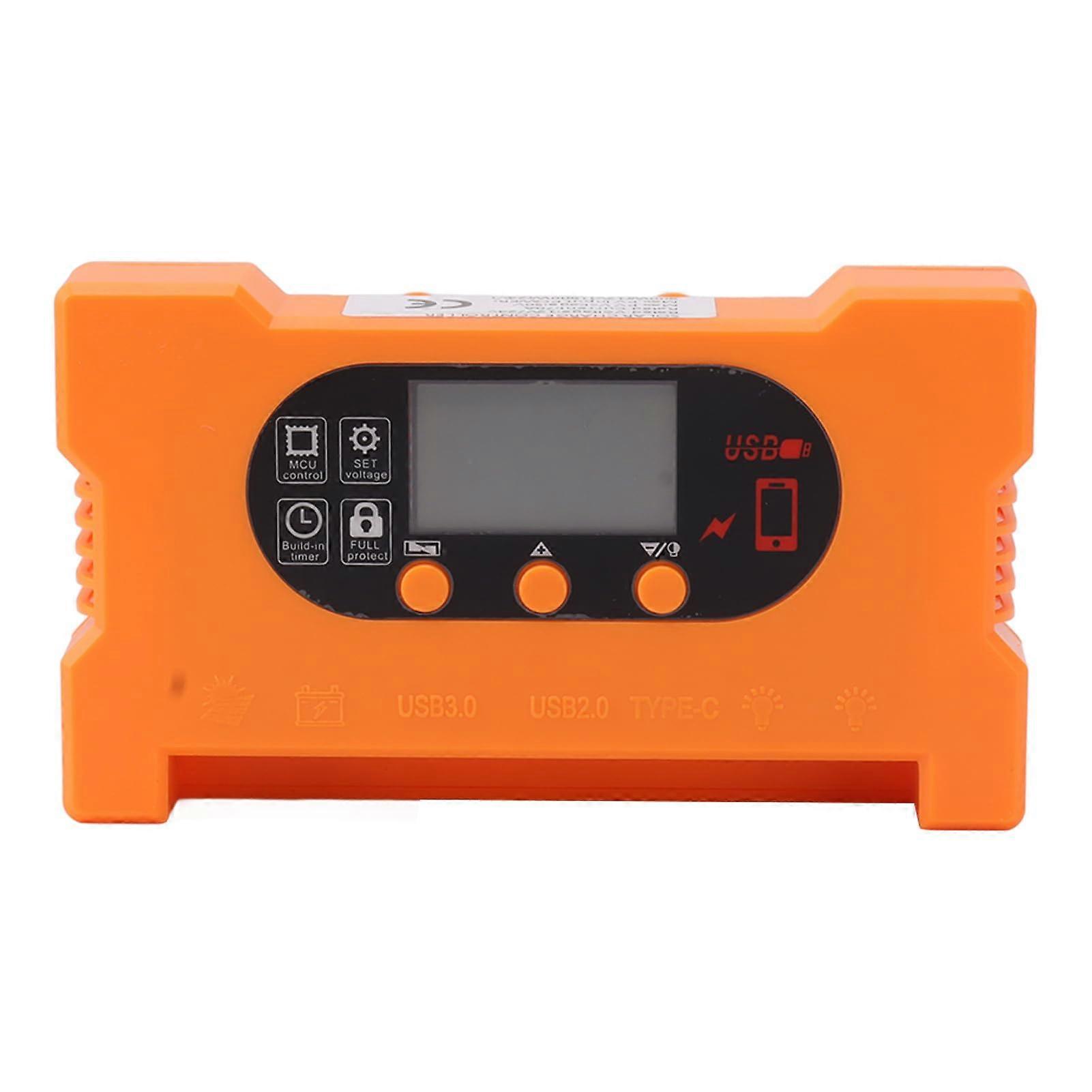 80A PWM Solar Charge Controller 12V 24V Panel Regulator with LCD Display Dual USB Timer Function