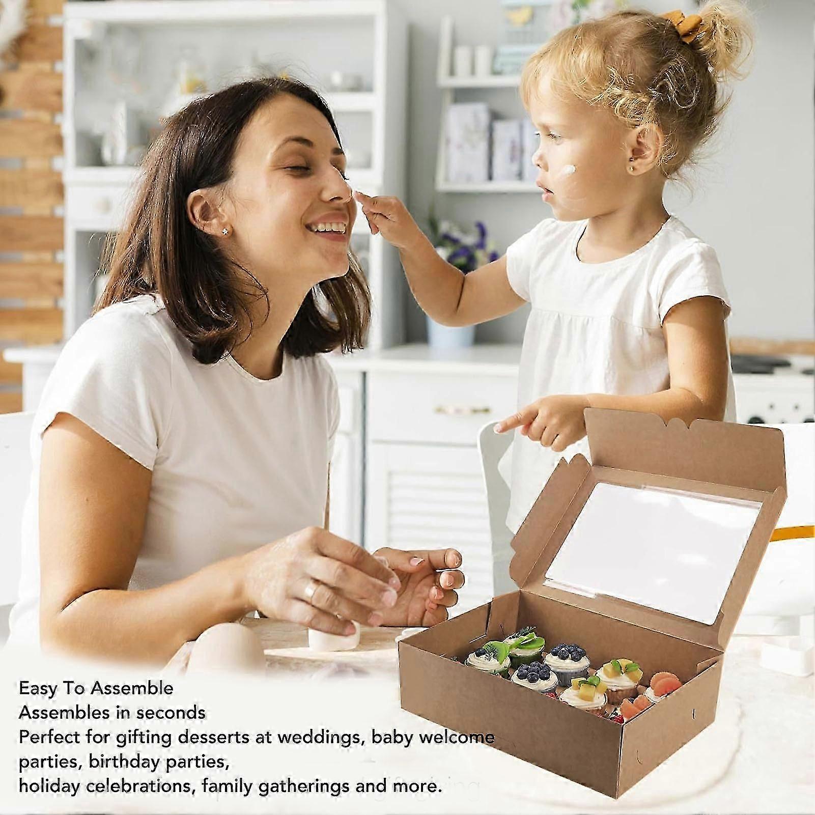 6 Pack Clear Window Kraft Cupcake Boxes