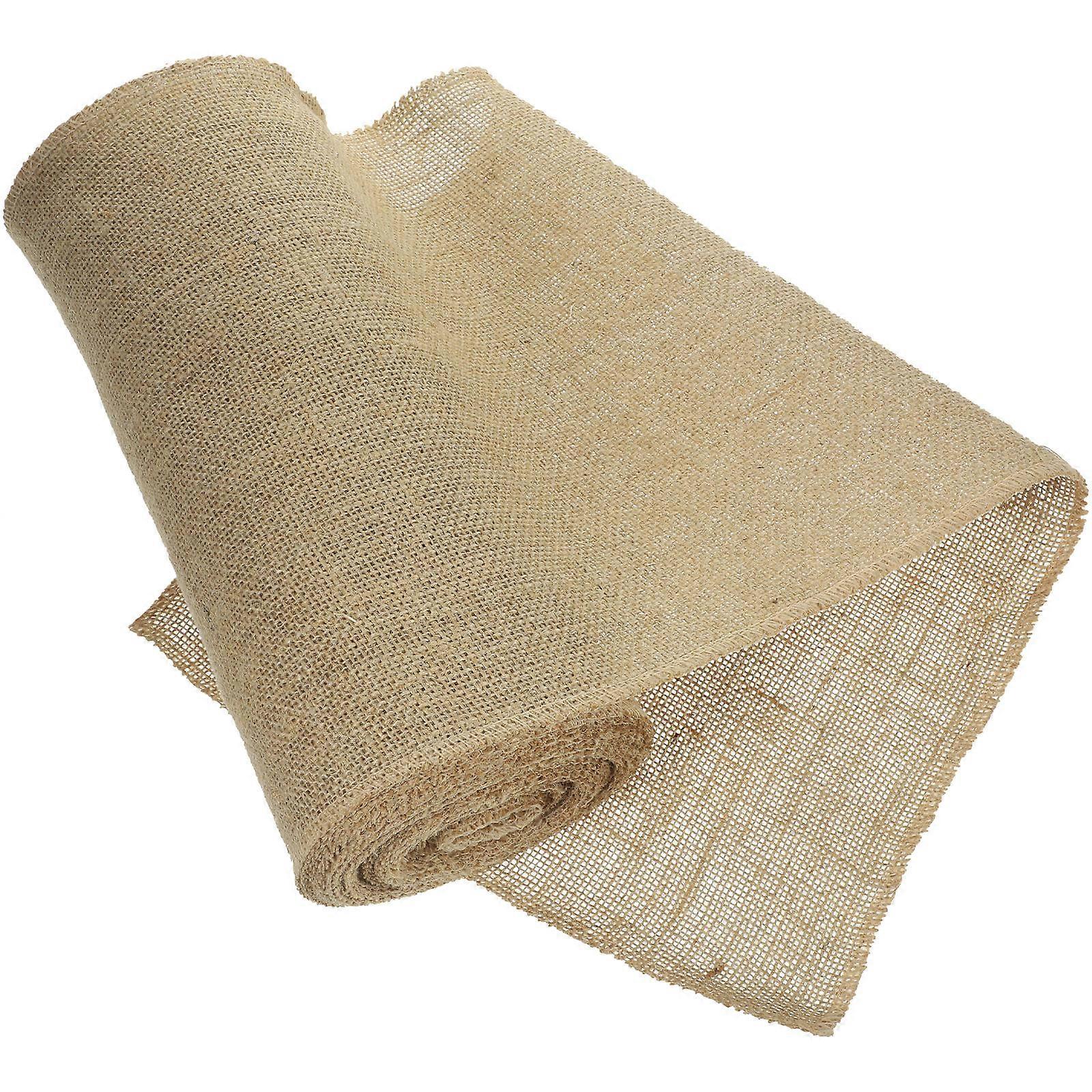 Rustic Table Runner Burlap Table Runner for Wedding 1 Roll Beige Cotton Linen