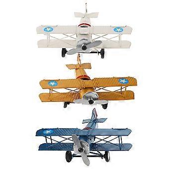 3pcs Retro Airplane Ornament Iron Aircraft Airplane Vintage Airplane Model Iron Airplane