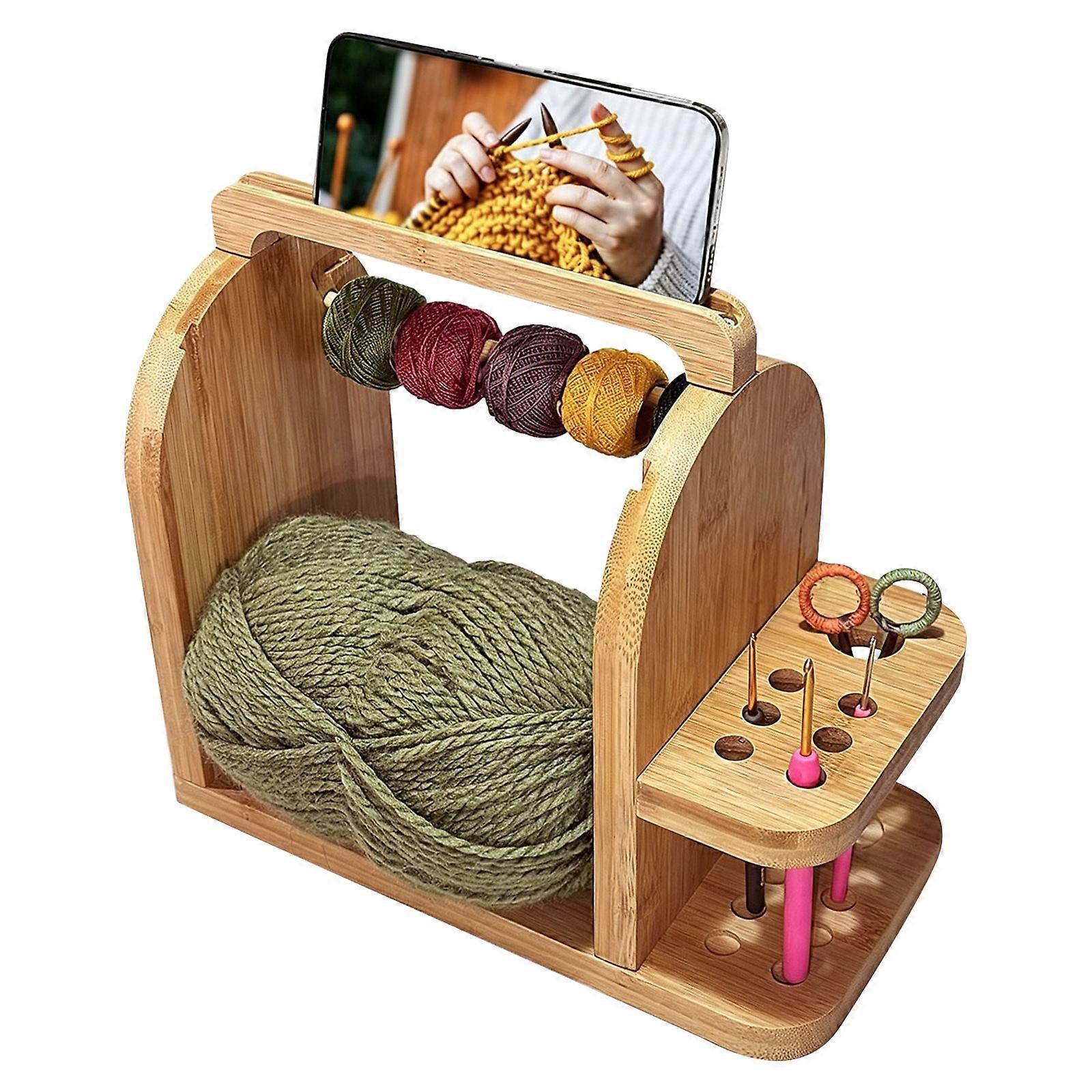 Multiple Use Thread Box With Rest For Phone And Area For Hook Storage Multicolor