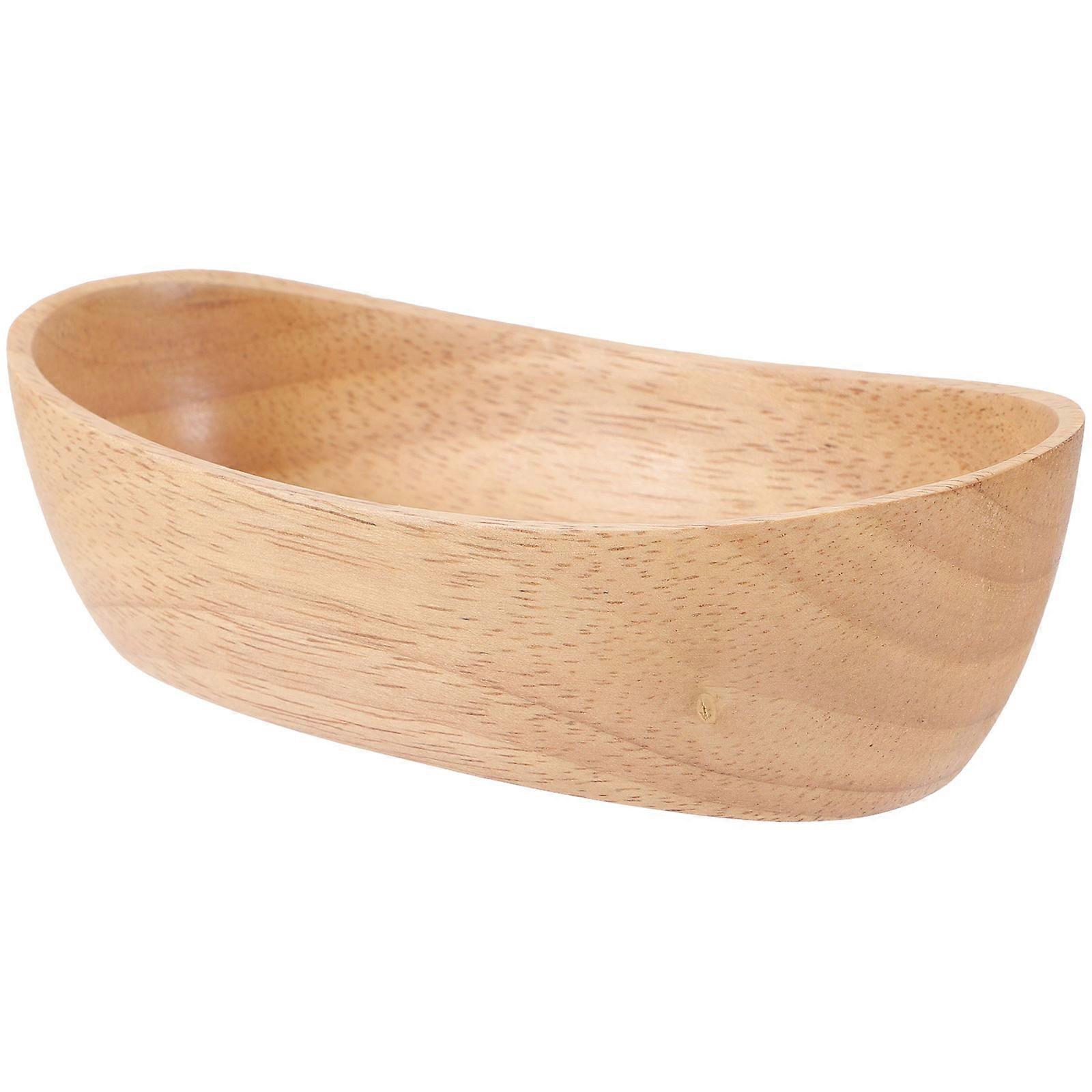 Rustic Bowl Wooden Snack Serving Camping Stackable Light Brown 15x8cm 1Pcs