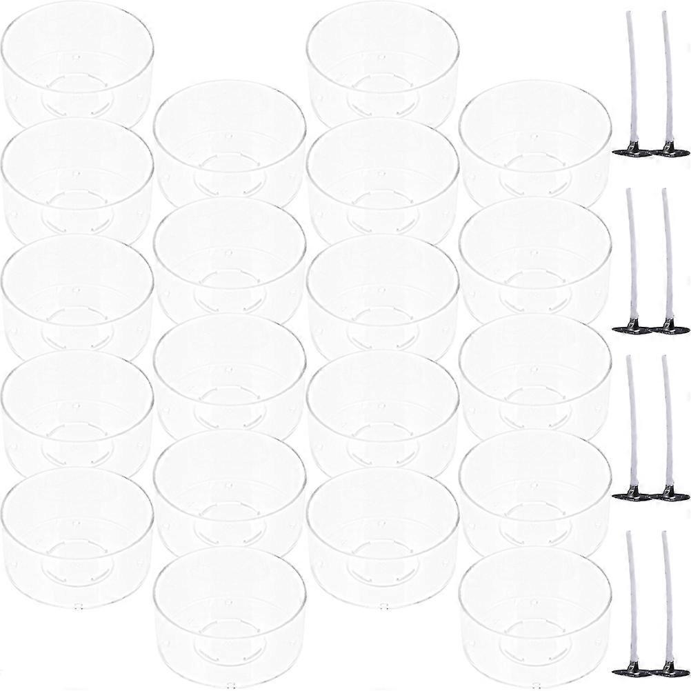 Plastic Candle Container for DIY Candle Making 1Set with Wicks