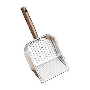 Long Handle Metal Waste Dispenser for Dogs and Cats, Easy Clean Indoor Outdoor Use with Carry Bag