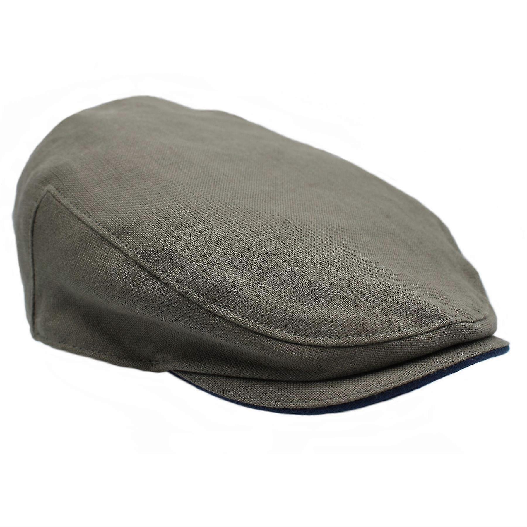 Larne Irish Linen Flat Cap ZH288 Stone