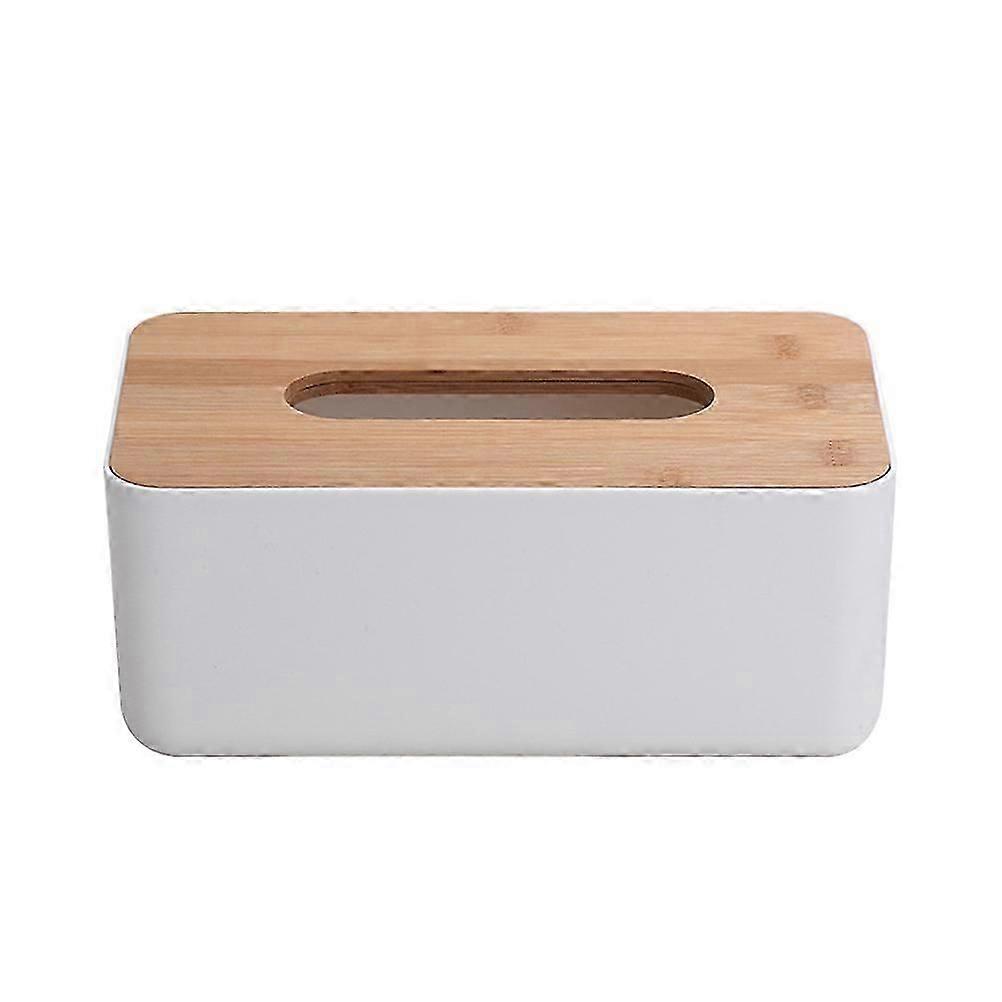 Tissue Box Rectangular Bamboo Cover Tissue Holder for Car Decoration