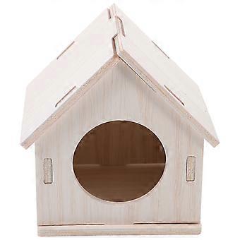Hamster Wood House Small Animal Hideout Chinchilla dekorative hus ekorn sovehus