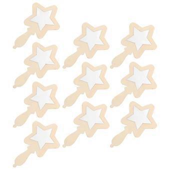 10 sztuk Diy Drewniane Lustro W kształcie Gwiazdy Diy Malowanie Poręczne Lustro Dzieci Niemalowane Drewniane Lustro Małe Drewniane Lustro Małe Nietłukące Lustra Do Projektu Artystycznego