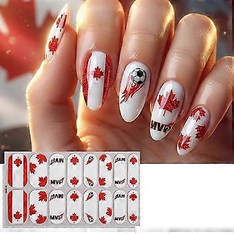 Nagelstickers met vlagthema, DIY manicure strips, cadeau voor voetbalfans, makkelijk aan te brengen, verwijderbaar, QYSLV