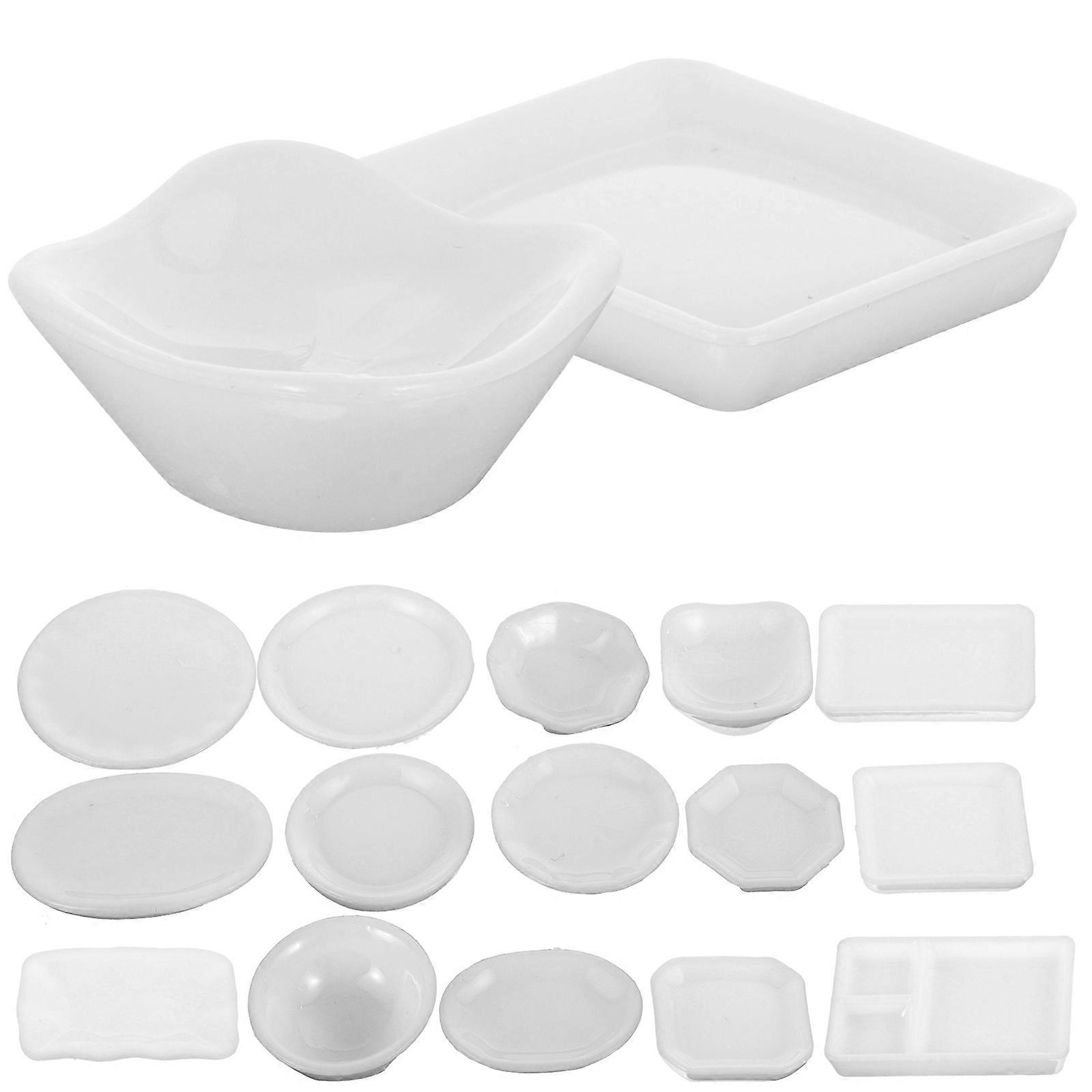 Plastic Miniature Doll House Tableware for Decor 24Pcs Kitchen Set