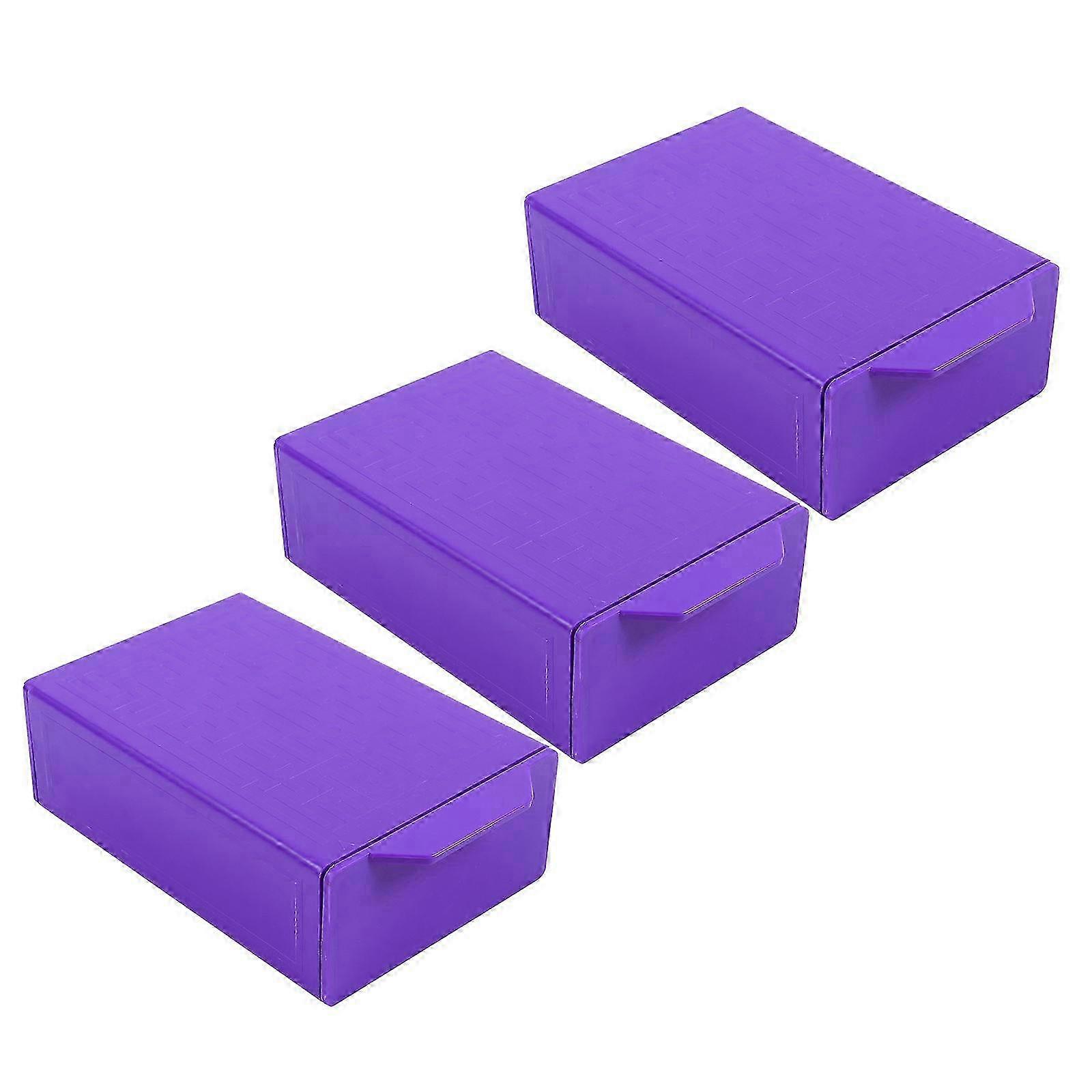 Stage Performance Magic Boxes Boxes for Prank Toys 3Pcs Purple