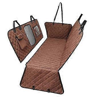 Waterproof Pet Dog Car Seat Cover for Back Seat - Durable, Nonslip, with Storage Pocket & Breathable Mesh Windows