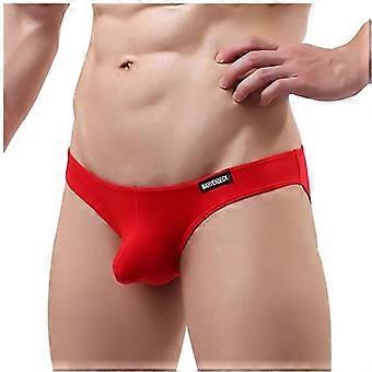 Men's Briefs Anti-shock Pockets Cotton Low Rise Panties Boxer Shorts 2 - Red - Men