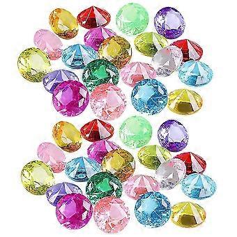 60pcs Diving Gems Toys Acrylic Fake Diamond Pool Gems Summer Underwater Swimming Toys for Kids