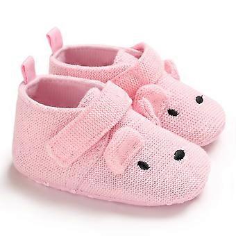 Gutter Jenter Første Walkers Spedbarn Myk såle Hjemmesko Bomull Tøfler (rosa, 13cm)
