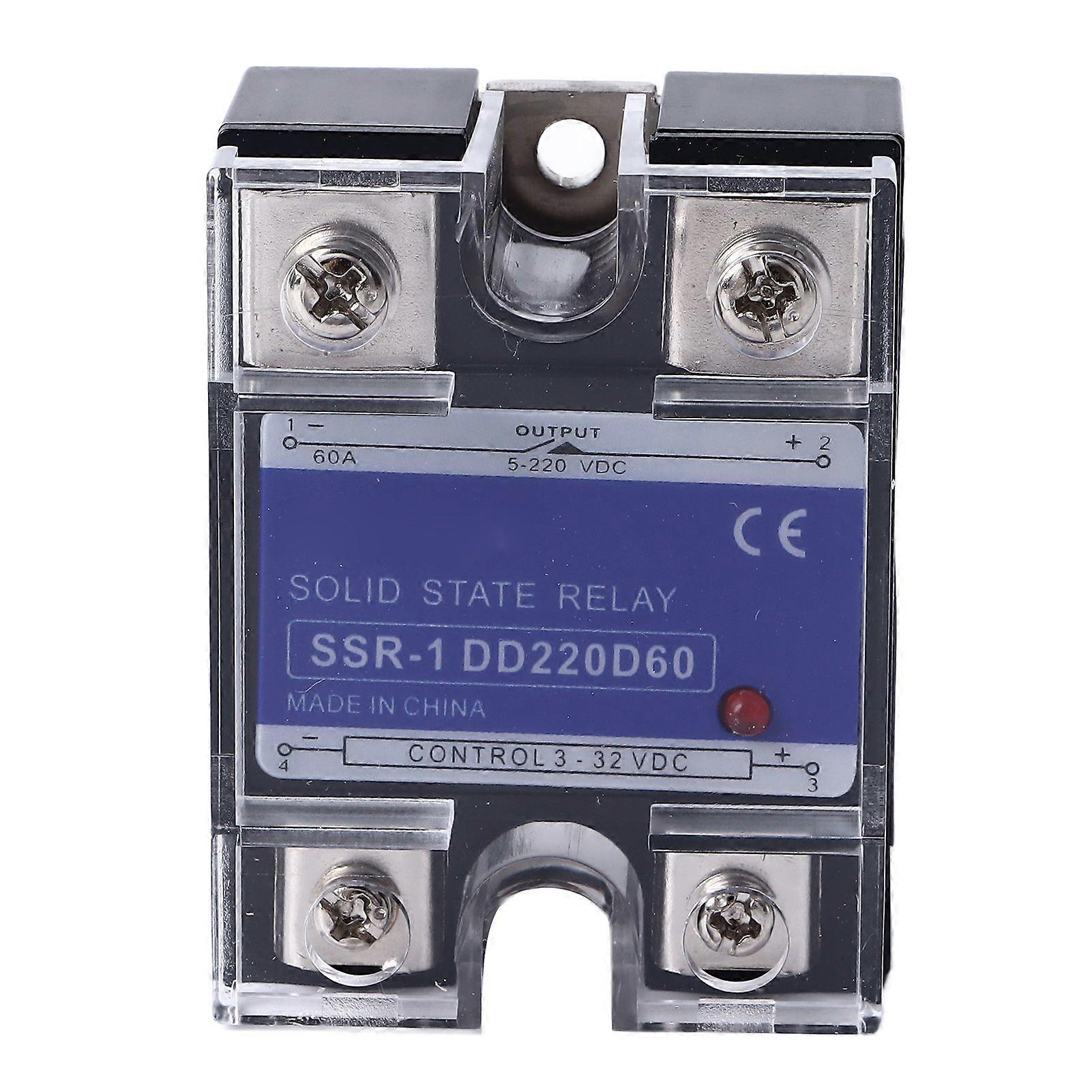 DC to DC Single Phase Solid State Relay 3?32VDC Input 5?220VDC Load SSR Relay for Control System 60A