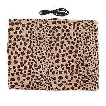Heating Pad Washable Foldable 3 Temperature Adjustable USB Charging Pet Heated Pad for Cat Dog Leopard Print