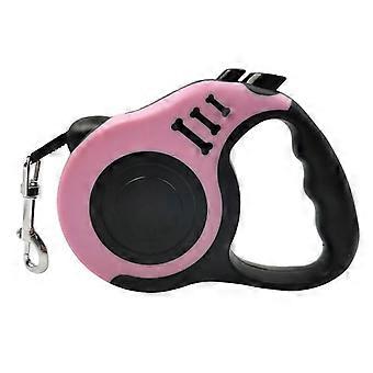 Dog Leash Pet Wiring Retractable Exercise Pet Retractable 3M Pink