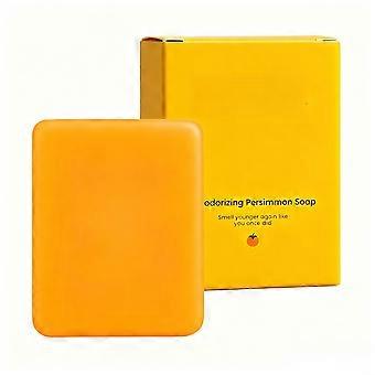 1/2/3 Pcs Natural Japanese Persimmon Soap 100g, Persimmon Soap Bar for Senior Body Odor Control, Deodorizing Cleanser, Gentle Formula for Sensitive & 