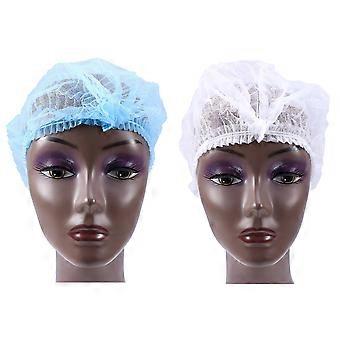 100pcs Disposable Hair Non-woven Net for Medical Service Food Baking Makeup(White)