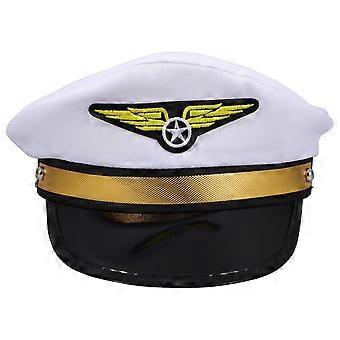 Gorra de piloto de aerolínea, sombrero de disfraz, sombrero de piloto adulto para fiestas de disfraces, sombrero de Halloween con temática de aerolínea para cosplay y mascarada, gorra de uniforme ajustable