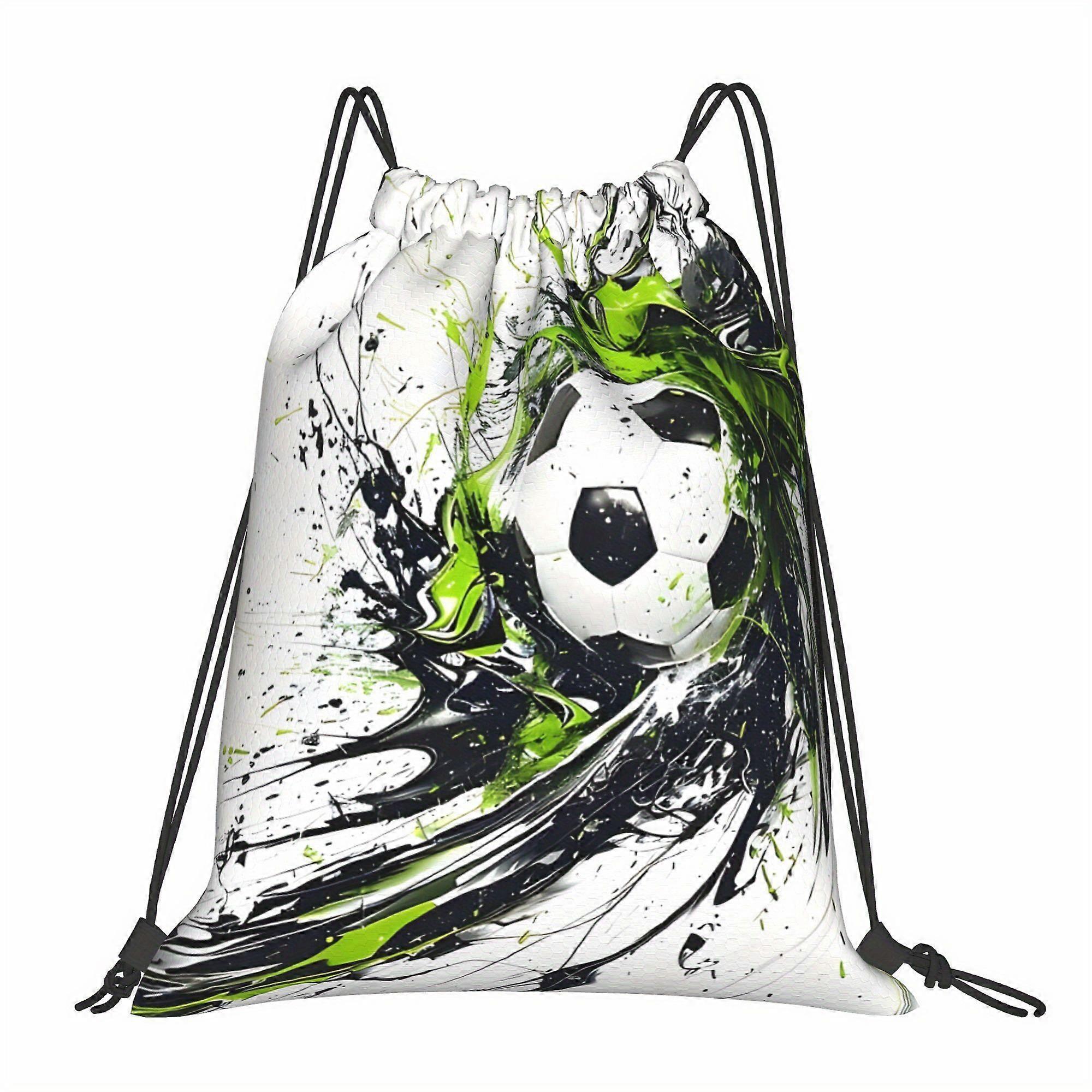 2D Flat Pull-String Bag, Soccer Match Pull-String Bag-Cqazw