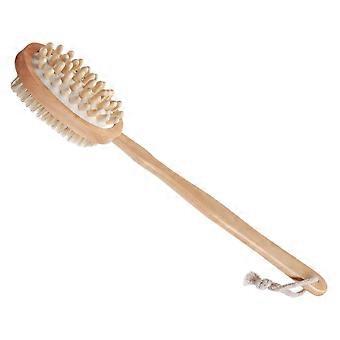 Long Handle Back Scrubber Shower Brush with Gentle Massage Texture and Lotion Applicator Design