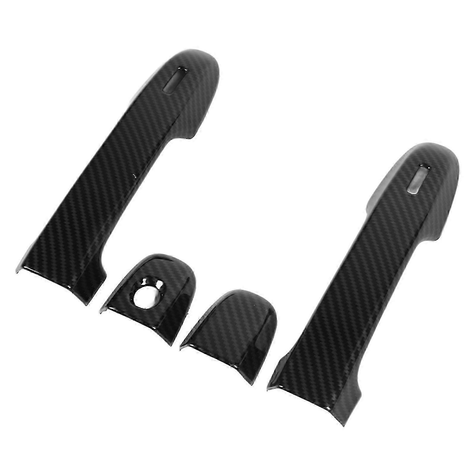 4PCS/Set Exterior Door Handle Covers Lock Caps Stick On Replacement for GR86 2012?2021Carbon Fiber Style