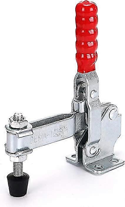 Vertical Toggle Clamp Quick Release Hold Down, Cold Rolled Steel Zinc Plated, Rubber Foot, for Woodworking Welding Jigs, 1 Piece