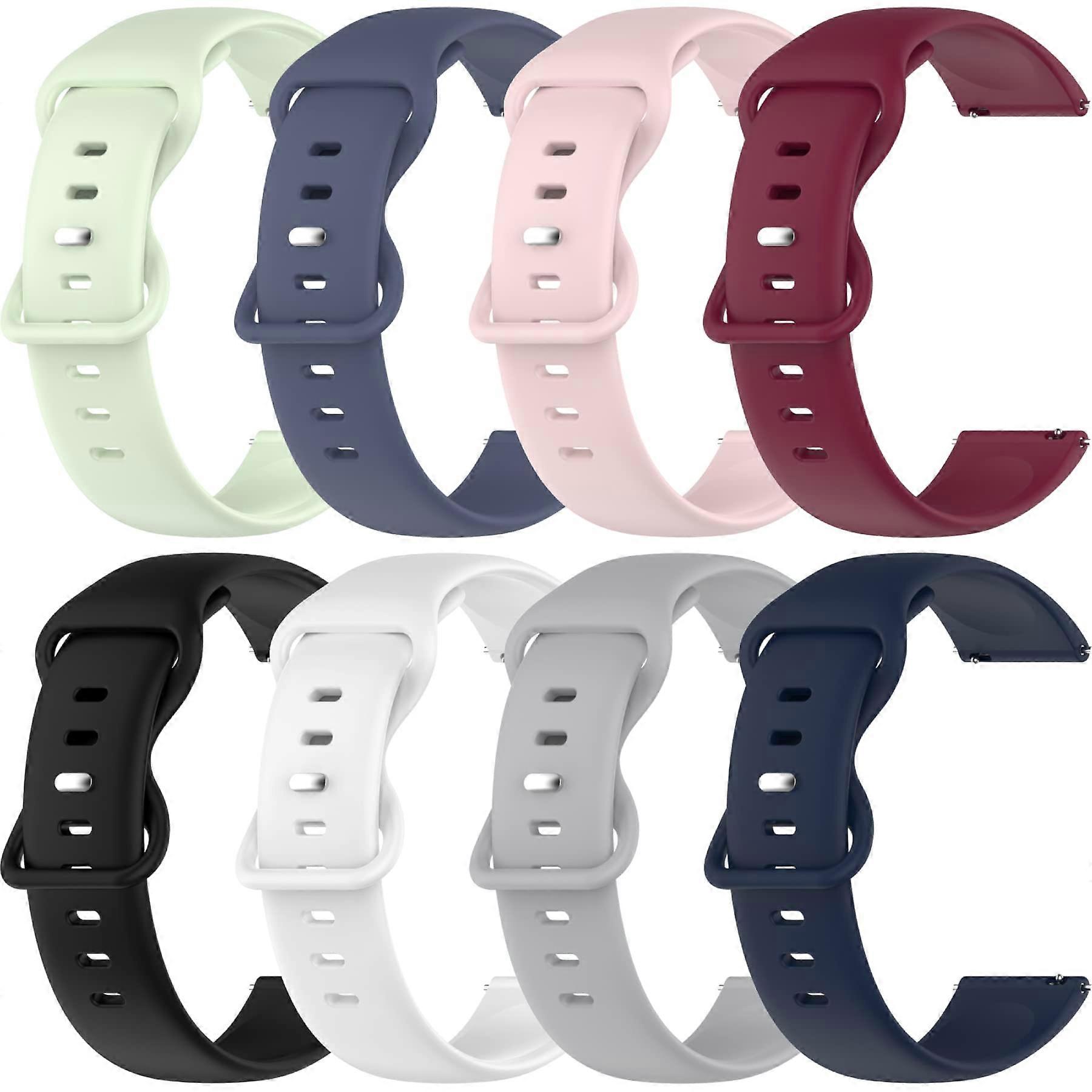8 Pack Soft Silicone Smartwatch Replacement Bands for TAOPON, Quick Release Adjustable Fit