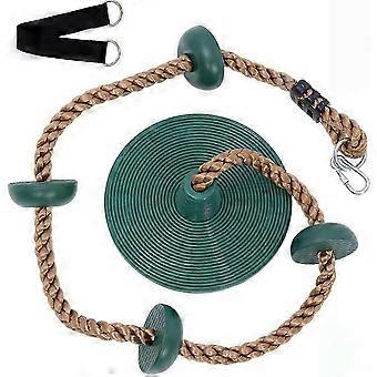 Kids Climbing Rope Tree Swing with 30cm Seat Disc and Platform, Kids Outdoor Playground Play Accessories Set Green