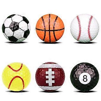 6pcs 42mm Assorted Golf Balls - Novelty Golf Gift Set for Kids & Golfers