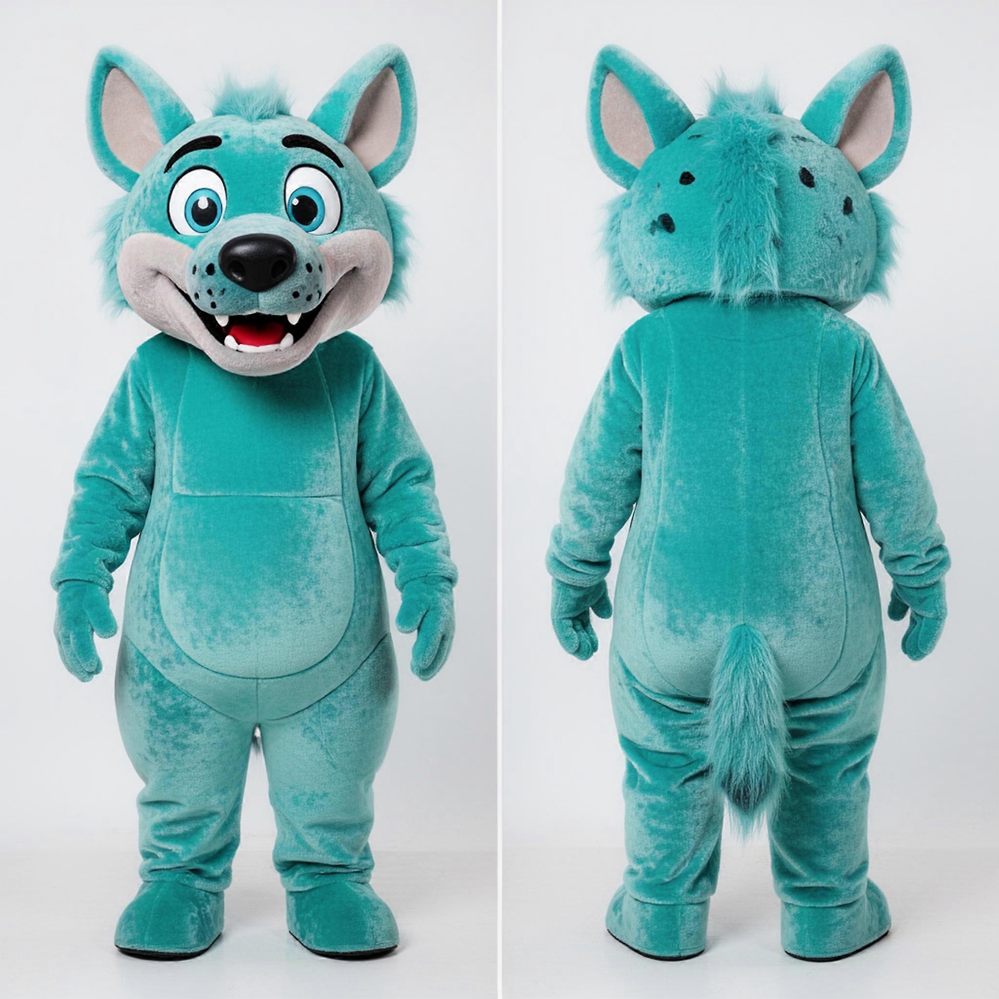 MASTICOT Turquoise Teal Playful Hyena Mascot