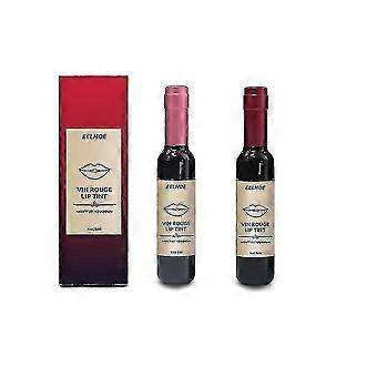 Red Wine Bottle Lip Glaze Dye Lip Liquid Lip Gloss Moisturizing No Fading Red Wine Bottle Lipstick Makeup Velv
