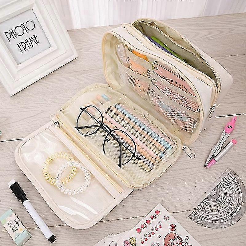 Large-capacity Flip-top Translucent Pencil Bag