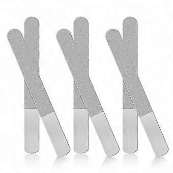 6-Piece Stainless Steel Nail Files: Double-Sided Diamond Metal Manicure File Set