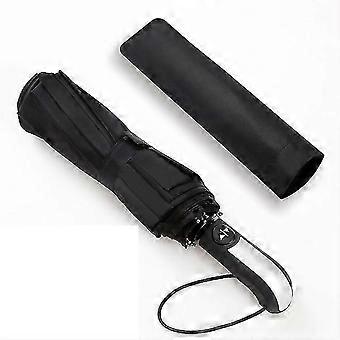 Windproof Vented Double Canopy Travel Umbrella With Teflon Coating - Portable Compact Foldable Lightweight Design And High Wind Resistance(1pcs, Black