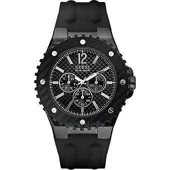 Guess cab.esf.neg.cor.sil.neg watch. Quartz Analog Man Watch with W11619G1 Rubber Bracelet