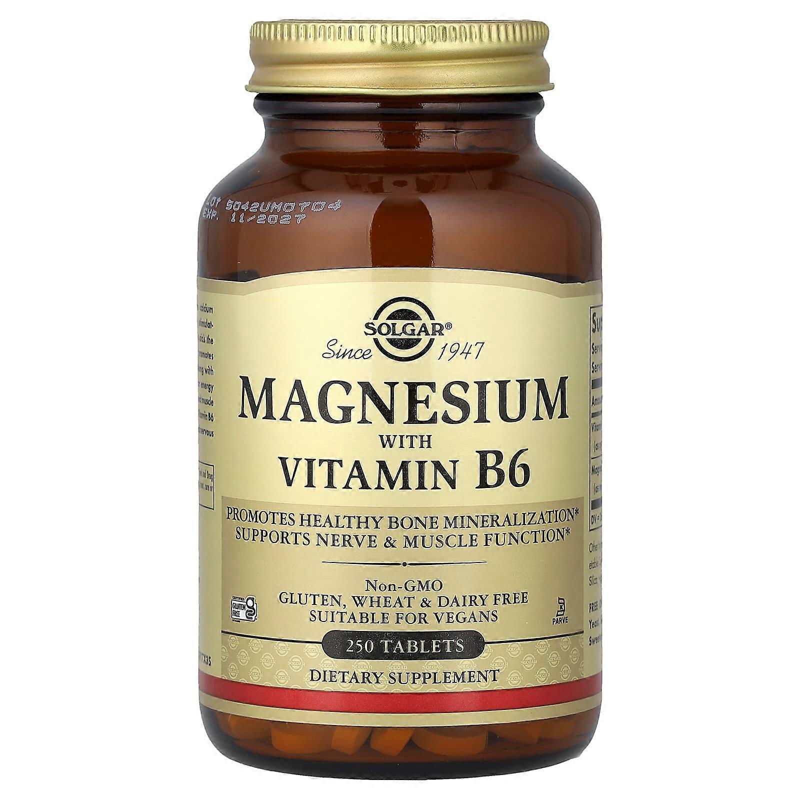 Solgar, Magnesium with Vitamin B6, 250 Tablets