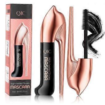 High Heel Design Mascara - Volumizing Lengthening Black Eyelash Enhancer with Curl Effect, Smudge-Proof Waterproof Formula