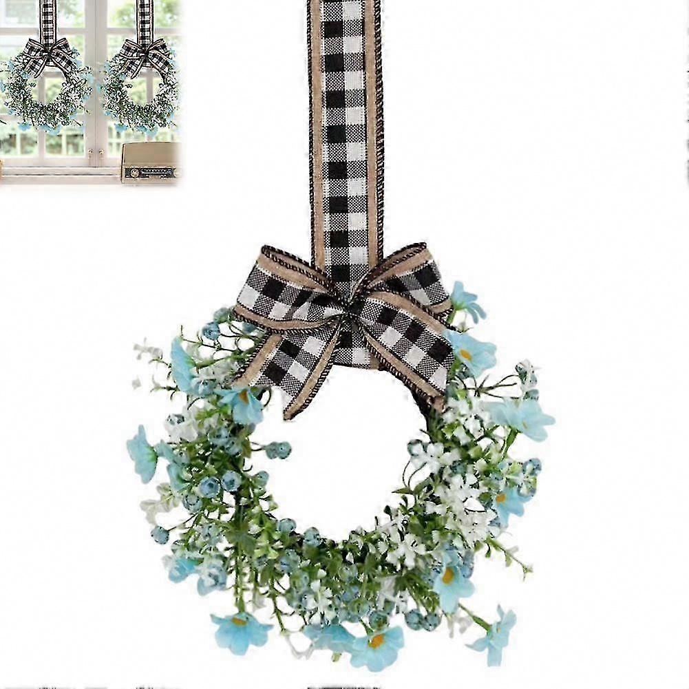 23cm Daisy Wreath With Bow