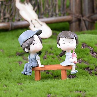 Puntos Mini Simulation Bench Lover Couple Wedding Ornament Garden Micro Landscap