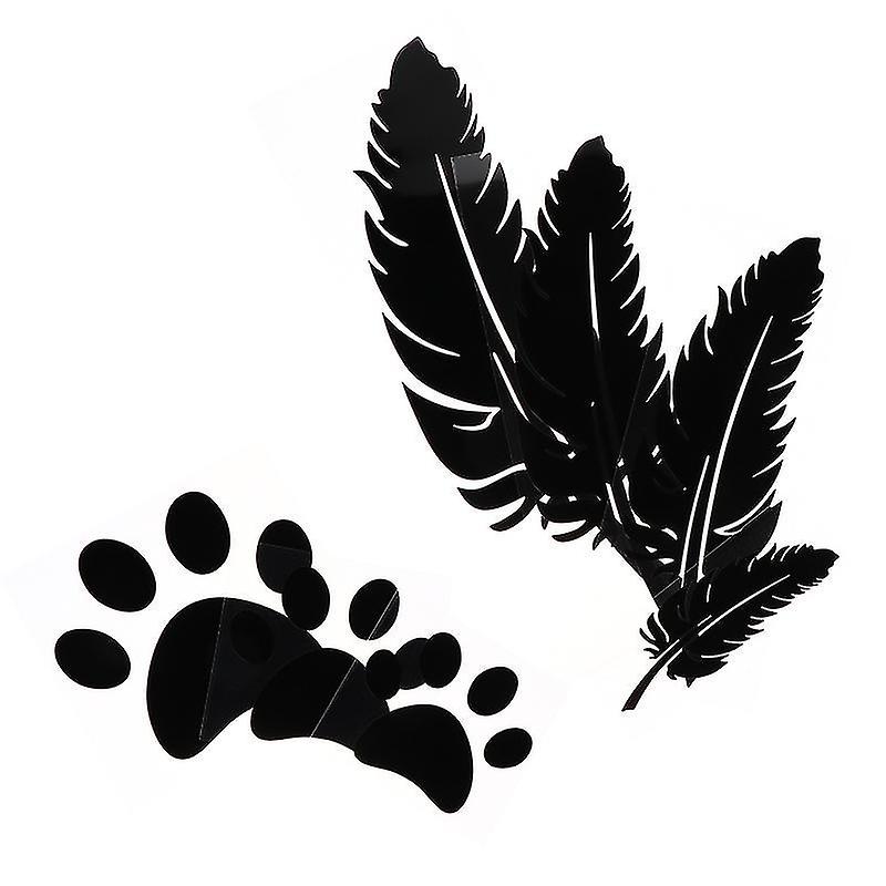 25X8cm Black Vehicle Decals 2 Sets Feather Sticker Bumper Sticker Modified Stickers Personalized Sti