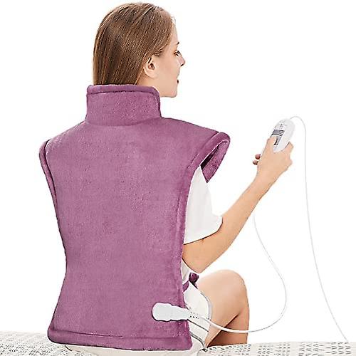 Heating Pad For Back Shoulder Neck Automatic Switch-off, Fast Heating,flannel Material,with Waist Strap Warm Shawl