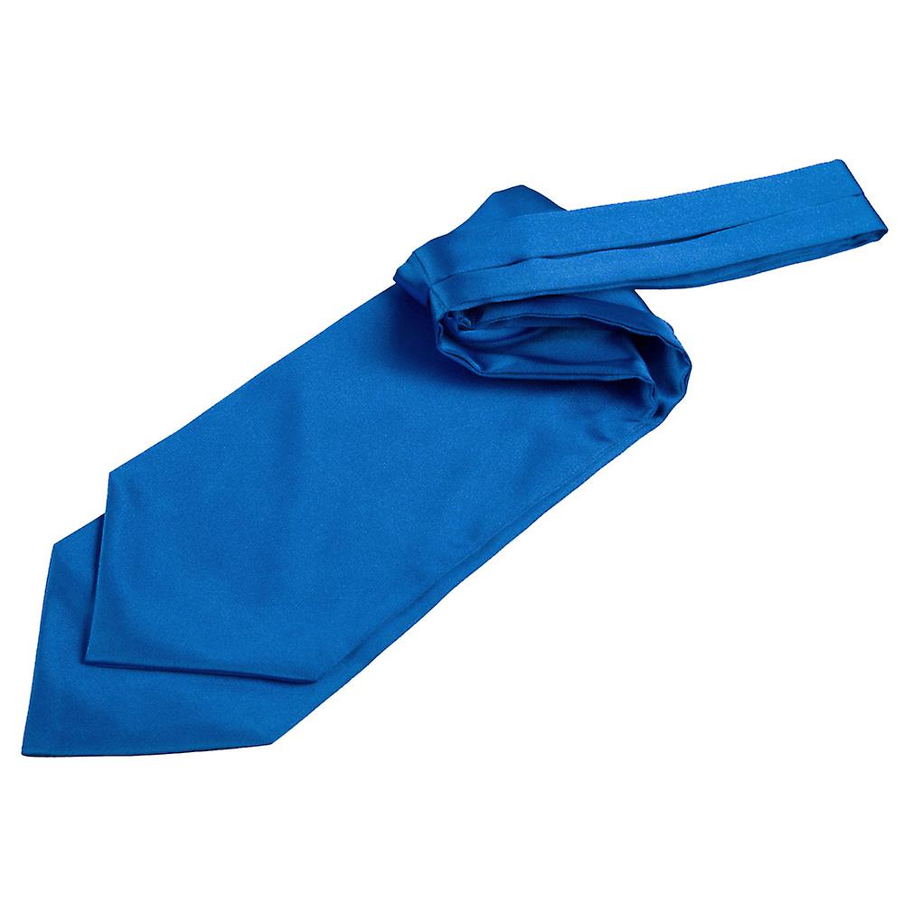 Electric Blue Plain Satin Self-Tie Wedding Cravat