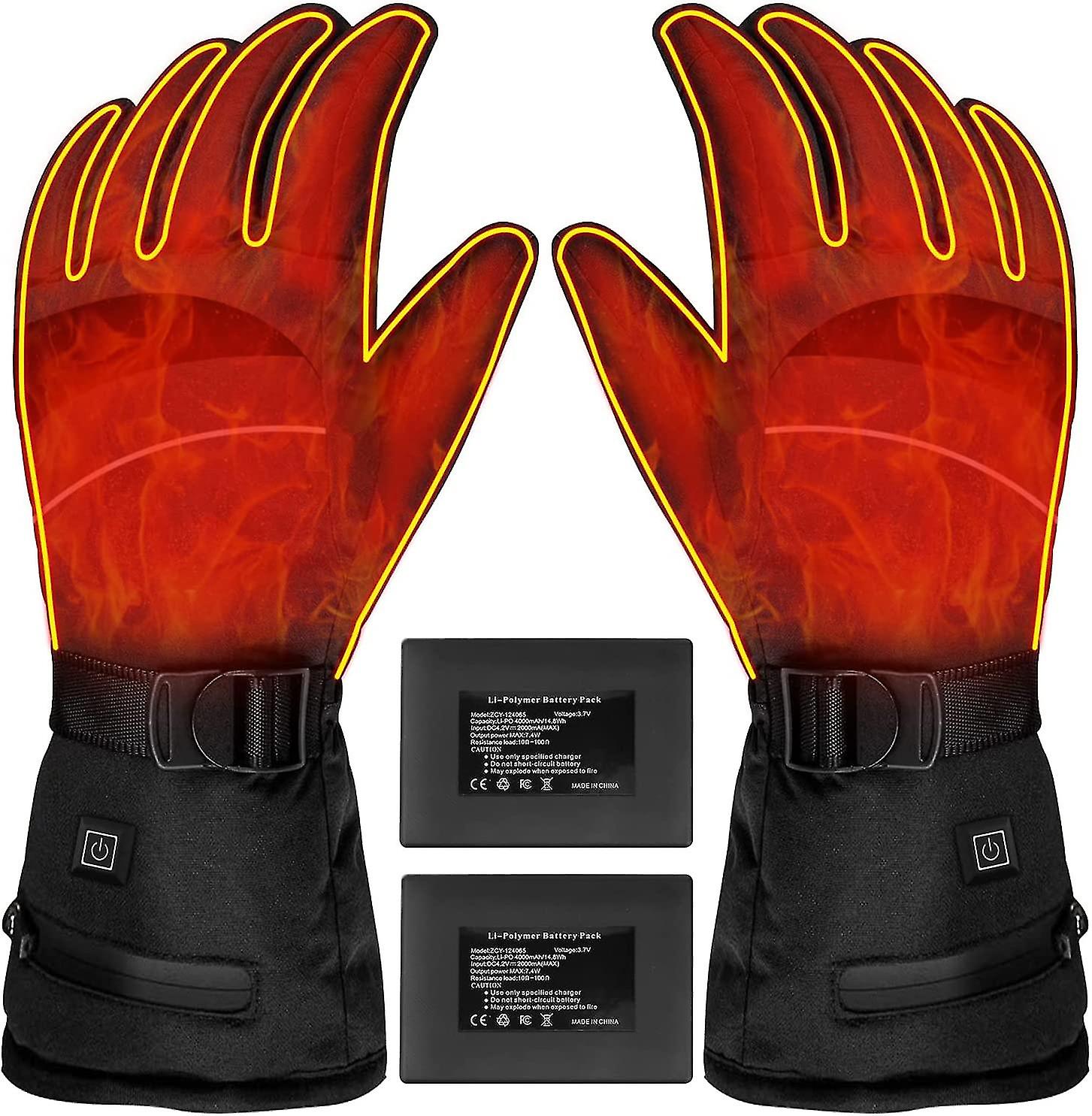 Heated Gloves, 3 Heating Temperature Adjustable Rechargeable Electric Warm Glove